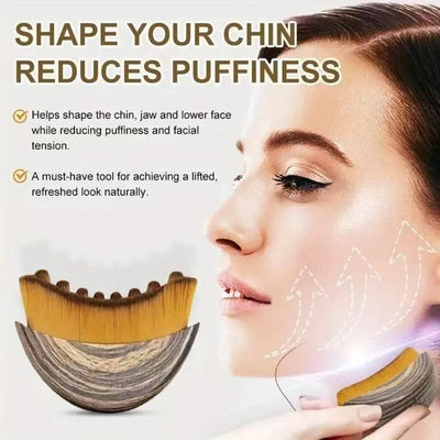 Compact 8cm Lymphatic Sculpt Brush held in hand for facial massage