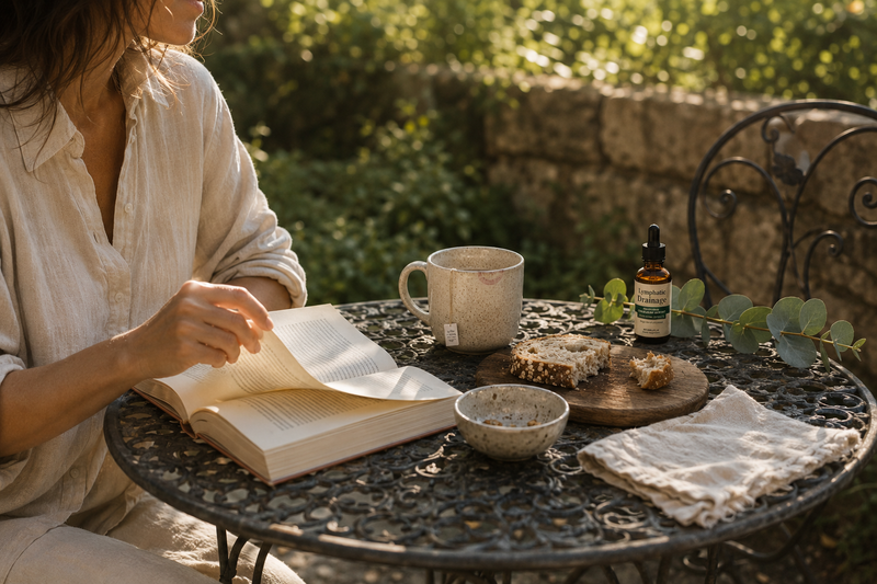 OPTISTASIS Lymphatic Drainage Drops as part of an outdoor wellness moment